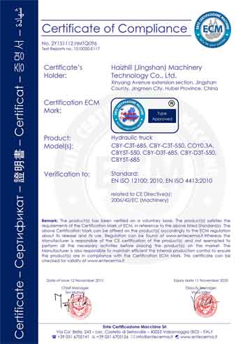 certificate of compliance